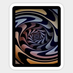 Psychedelic Abstract Illusion Spiral Print Sticker